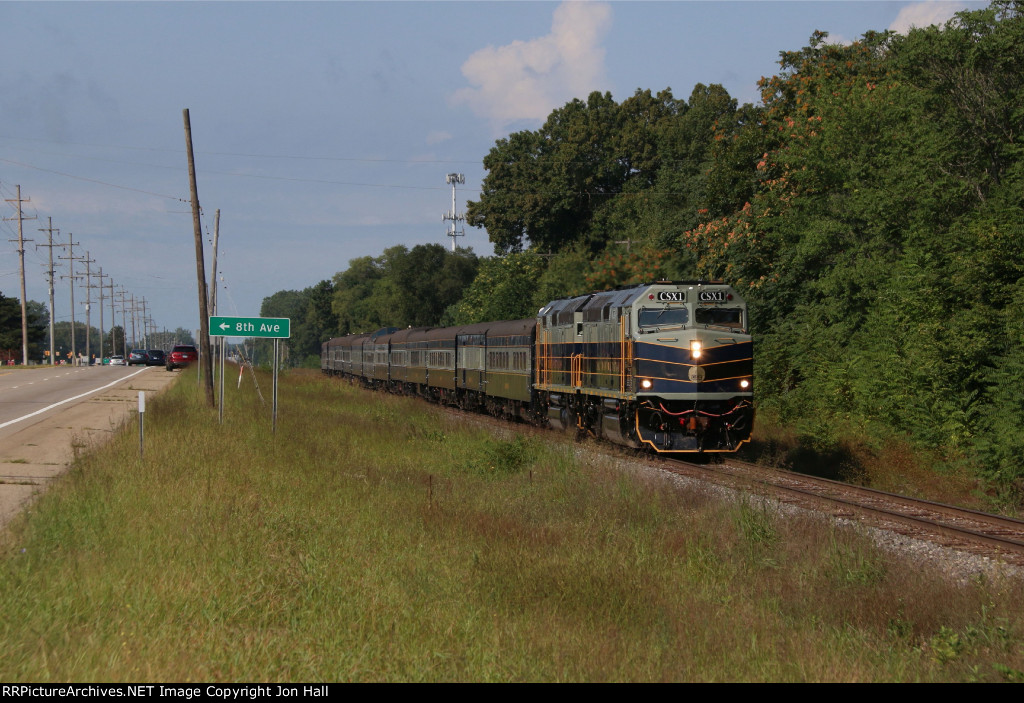 P001-25 rolls east as it comes in to Jenison